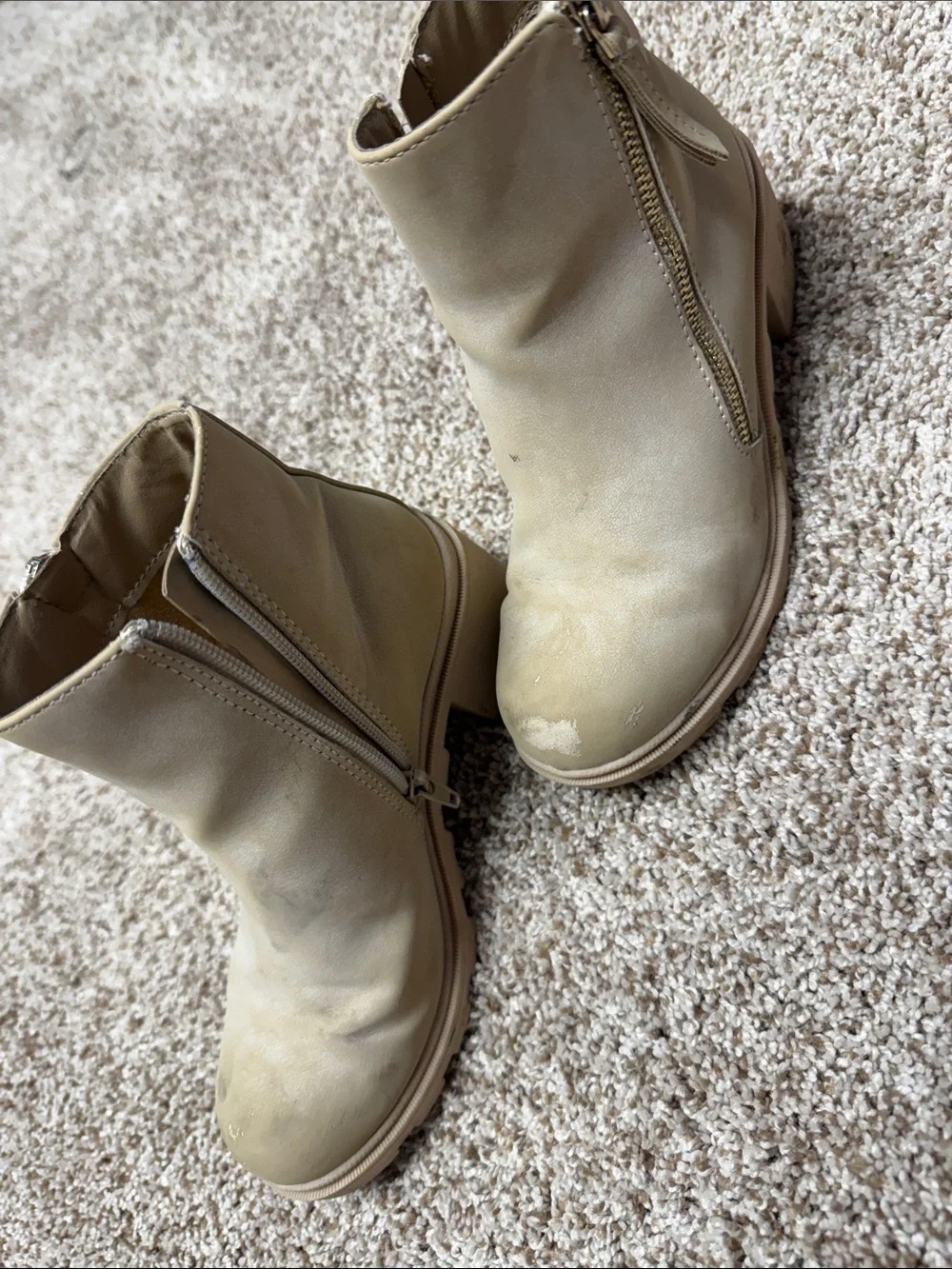 Jellypop Kids Tan Zipper Ankle Boots